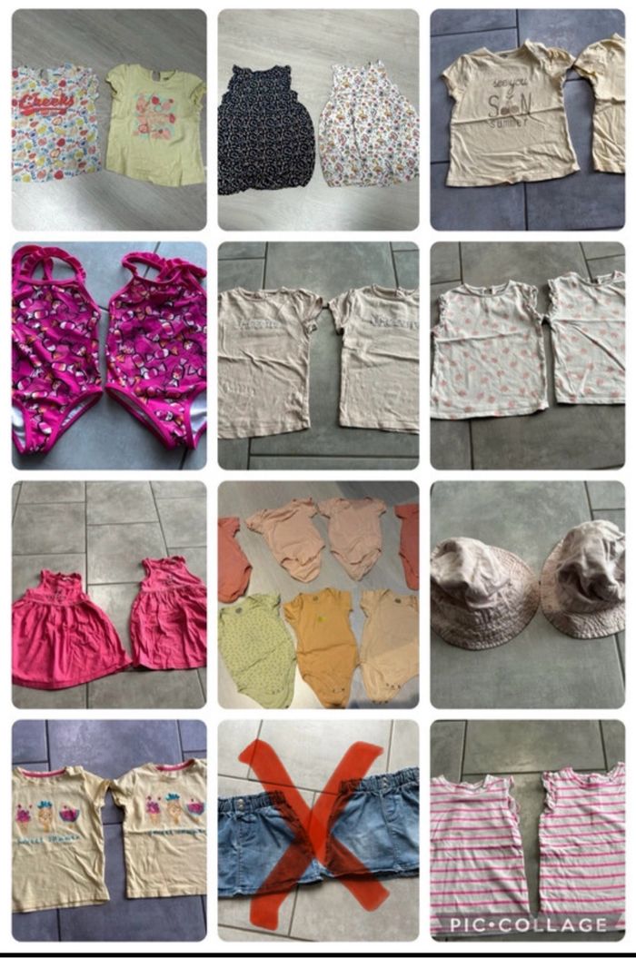 Lot de 27 vêtements été taille 23/24mois