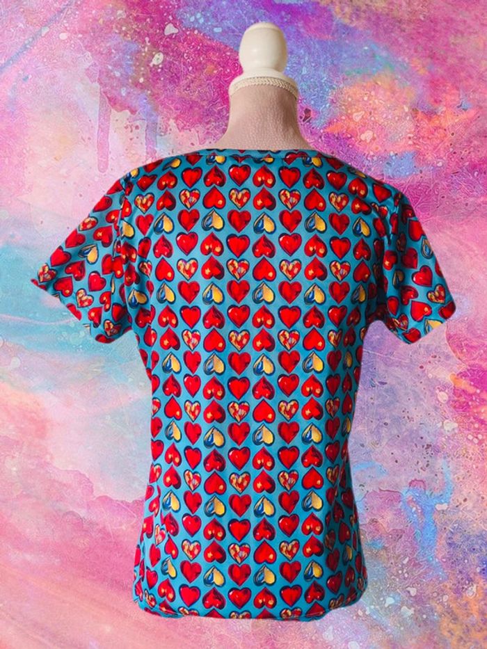 T-shirt motif cœurs vintage Y2K 2000s Heart pattern t-shirt - photo numéro 4