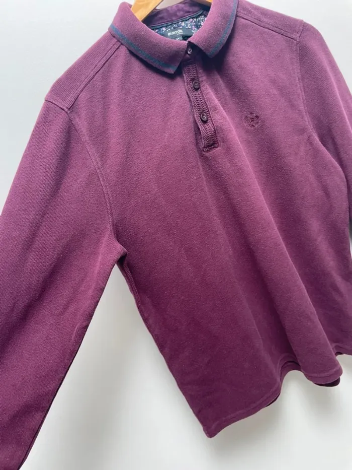 Polo Burgundy Red Burton of London Mens Size Medium - photo numéro 4