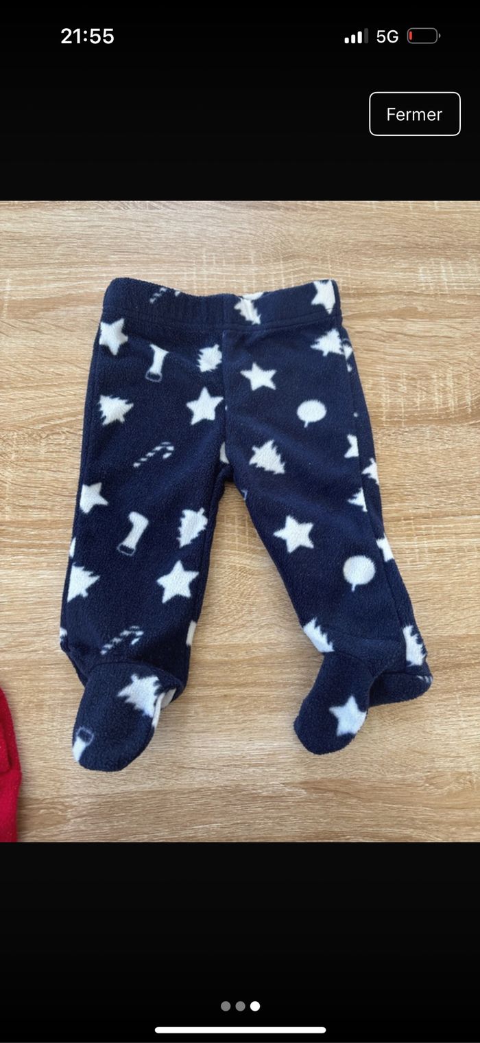 Pyjama velours 2 pièces Noël 6 mois 68cm Très bon état In Extenso - photo numéro 3