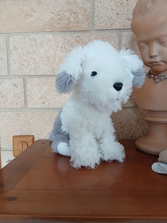 Lascar: Peluche-doudou Chiot blanc & gris *26 c - photo numéro 7