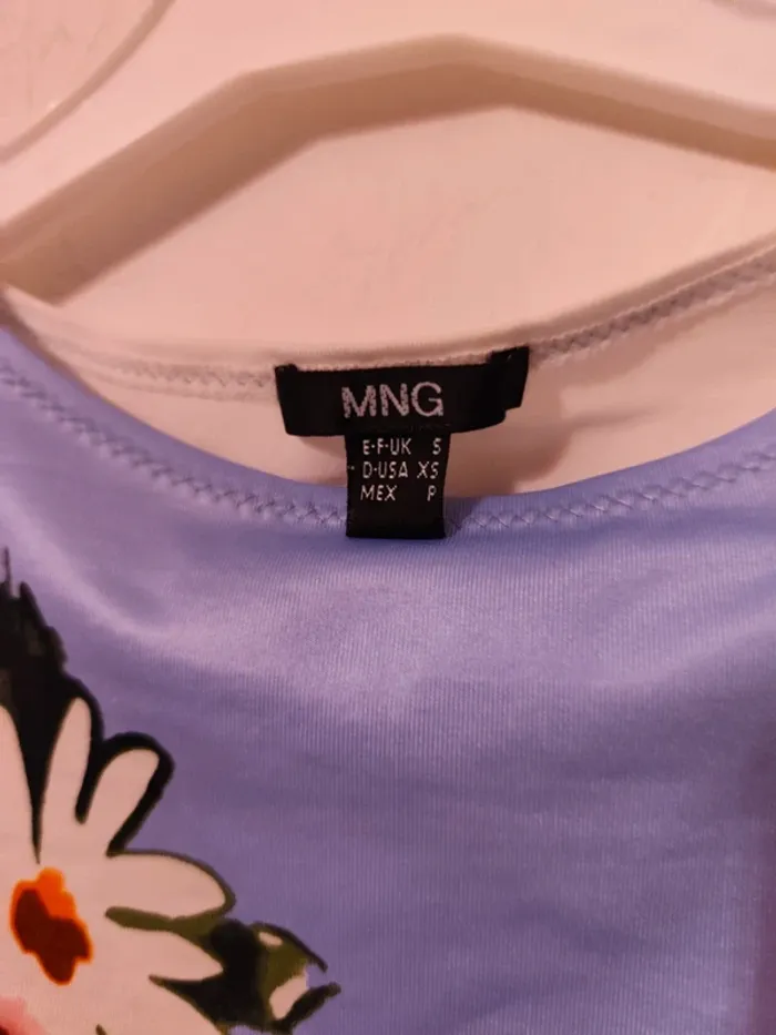 Sublime top / haut vintage lilas mango taille 36 ou S - photo numéro 2