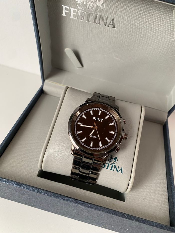 Montre quartz FENT en acier noir - photo numéro 2