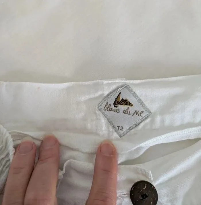 Pantalon d'été en coton - Blanc du Nil - taille 2 - photo numéro 5