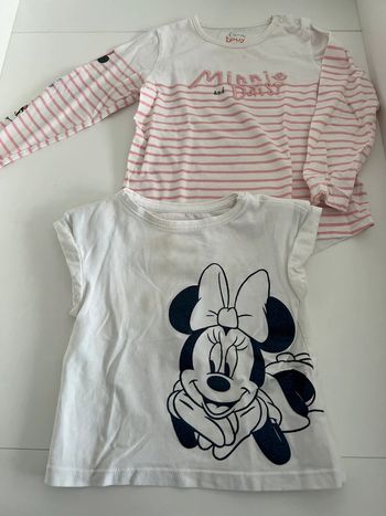 Lot de 2 t-shirts manches longues et courtes Minnie Mouse