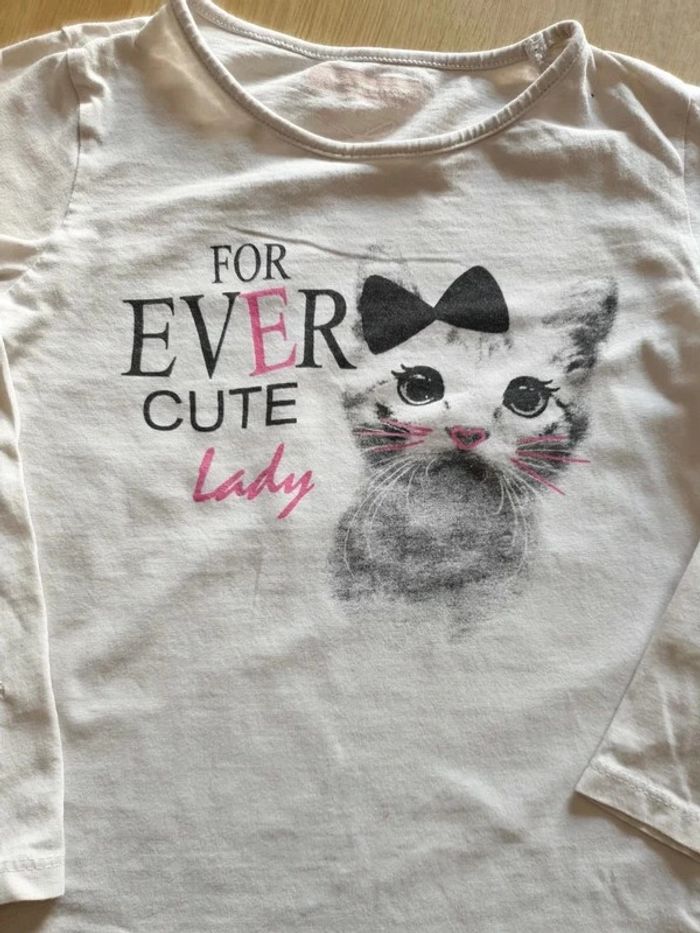 T shirt manches longues chaton - photo numéro 2