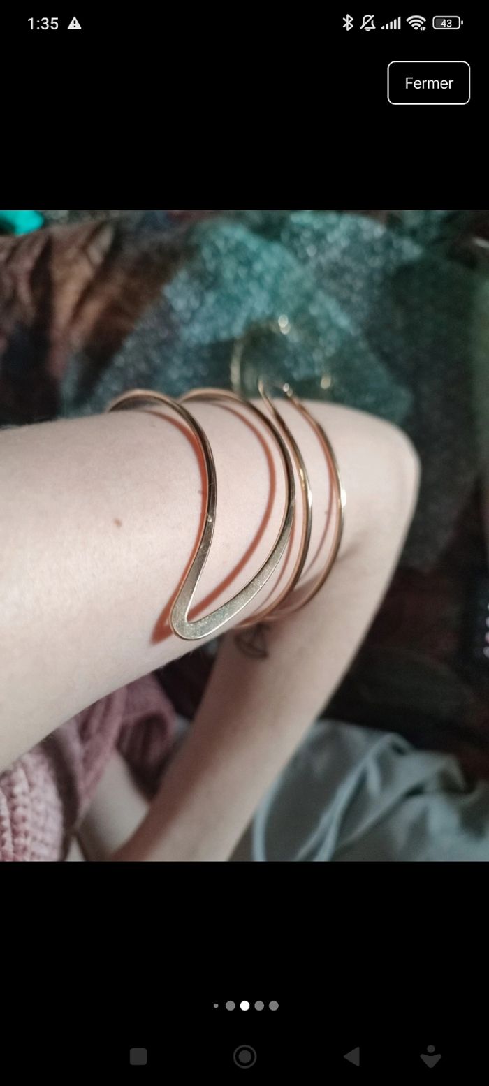 Bracelet de bras acier inoxydable doré - photo numéro 7