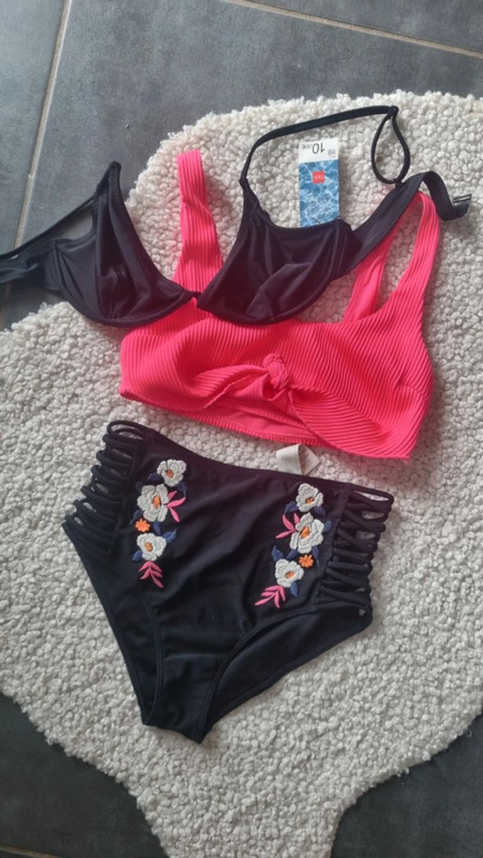 Maillot de bain 2 pieces bas sympa culotte haute hollister S 36 - photo numéro 7