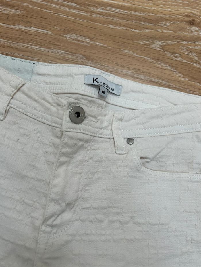 Jeans blanc kookai slim piquée fermetures chevilles - photo numéro 3
