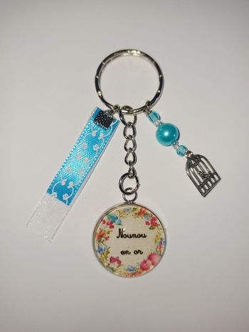 Porte clé nounou, " Nounou en or"