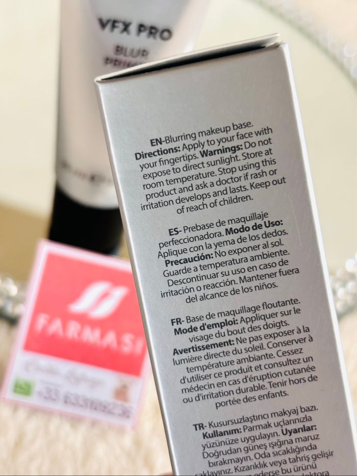 Pre base de maquillaje VFX PRO Blur Primer Farmasi - photo numéro 3