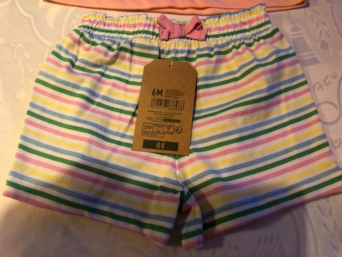 Ensemble fille short et tee shirt neuf 6 mois - photo numéro 4