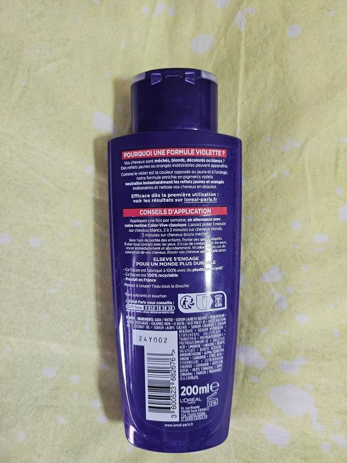 Shampoing violet L'Oréal elseve - photo numéro 2