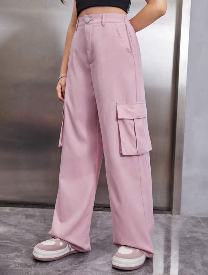 Pantalon cargo fille rose 12/13 ans - photo numéro 4