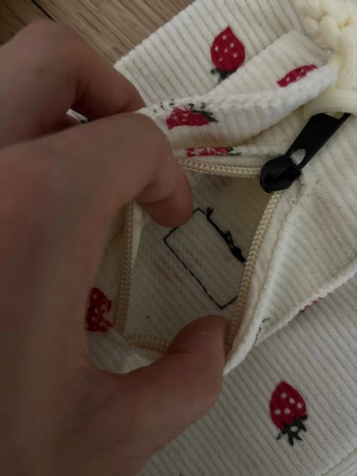 Sac velours fraise - photo numéro 2