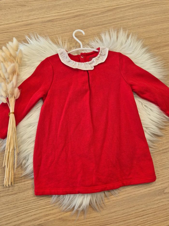 🌹 Magnifique robe molleton rouge 18 mois Kiabi