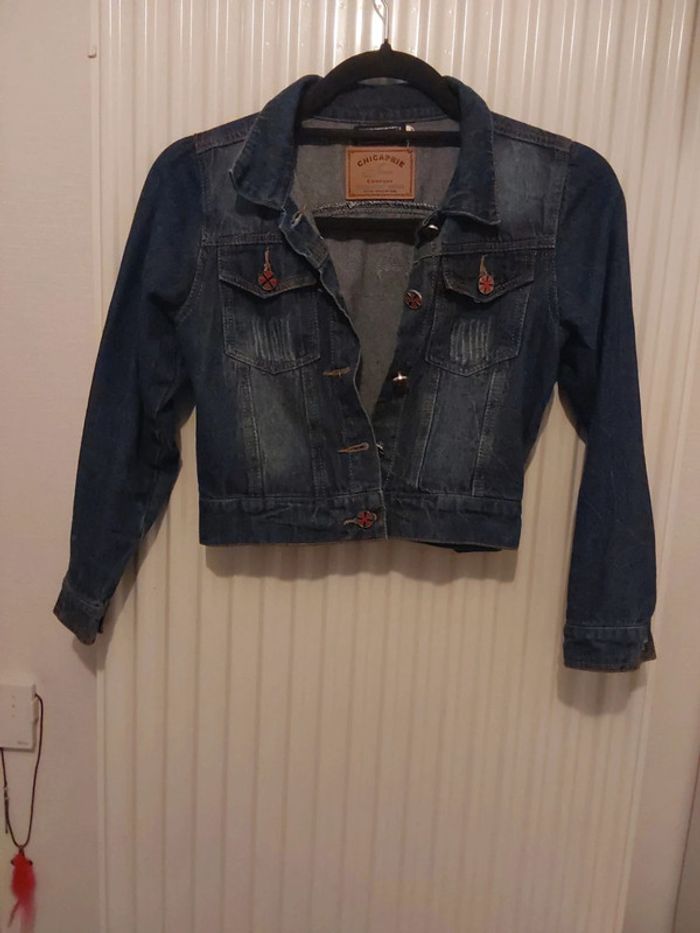 Veste en jean fille 10 ans bleu marine