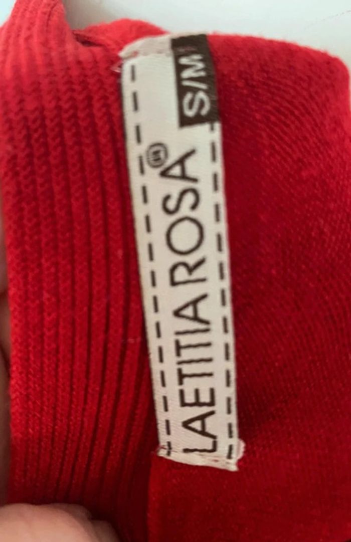 Superbe robe tunique rouge décolletée Laetitia Rosa taille 36/38 soie coton lycra - photo numéro 3