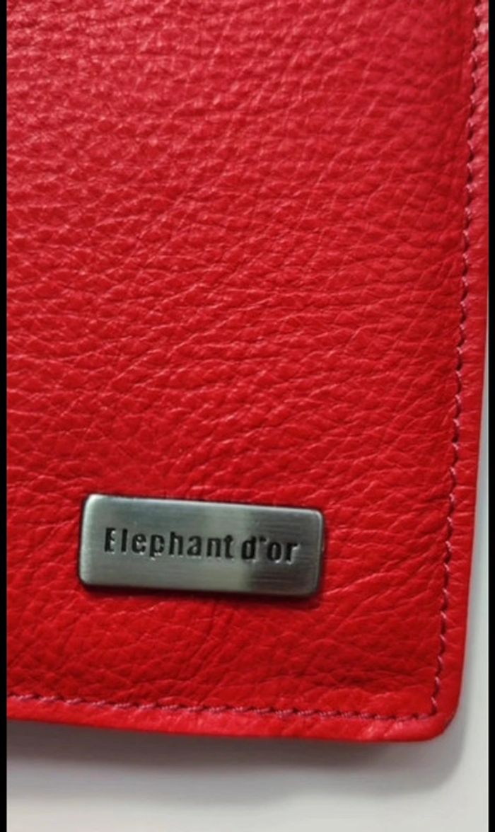 Porte-feuille cuir rouge 3 volets dans son coffret - photo numéro 6