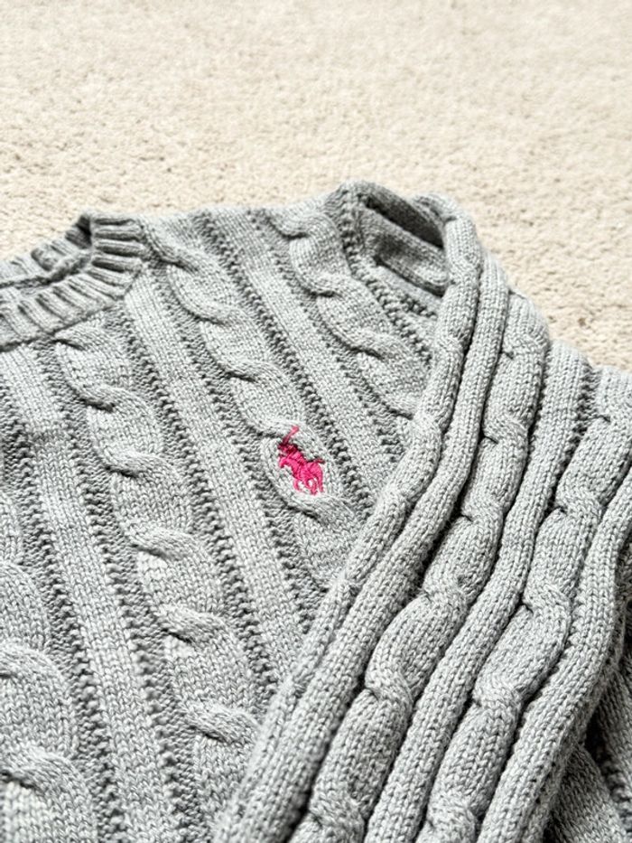 Pull torsadé Ralph Lauren Fille - Gris - photo numéro 3