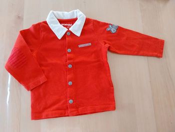 Pull à col fin bébé 9 mois rouge