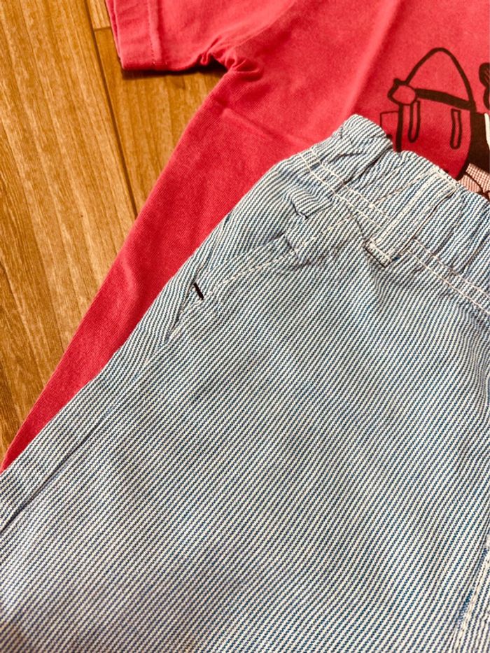 Taille 2 ans ensemble 2p été garçon Okaidi Obaibi rose bleu clair * sauveteur * 💙 - photo numéro 4