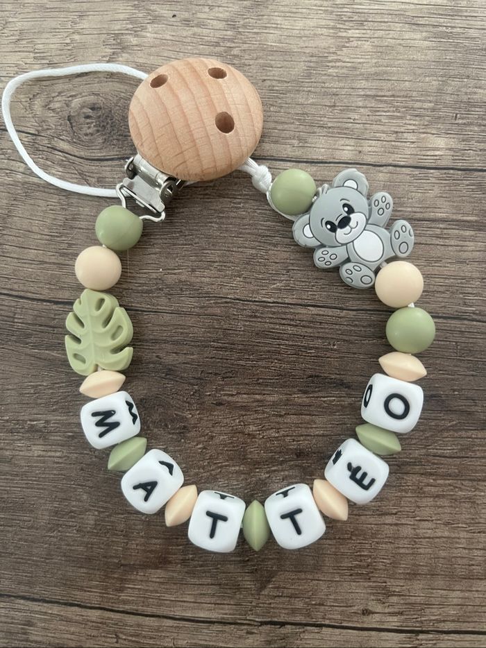 Attache tétine personnalisée ourson - photo numéro 3