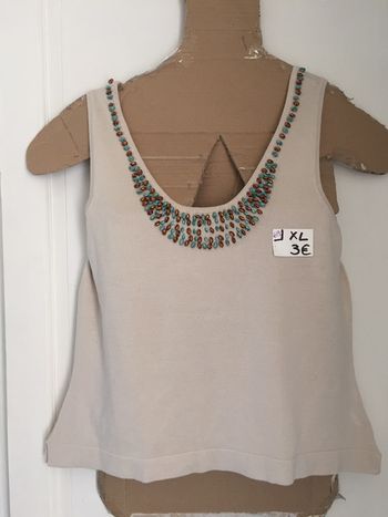 619-Pull fin beige stretch T XL- 42