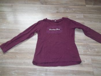 T-shirt ml lie de vin "Darling girl" 4/5 ans