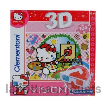 PUZZLE HELLO KITTY 3D VISION CLEMENTONI 104PIECES N°20064