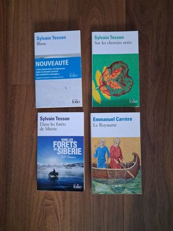 3 romans de Sylvain Tesson et 1 d’Emmanuel Carrère 