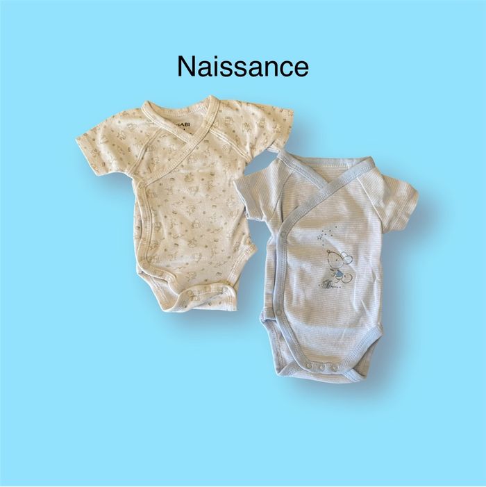Kiabi Lot de 2 bodies lapin et souris Taille Naissance