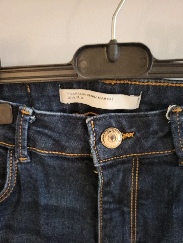 Zara jeans bleu taille haute slim taille 38 - photo numéro 2
