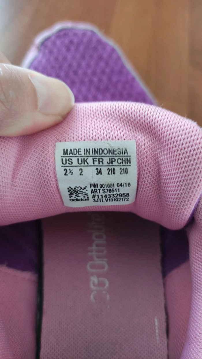 Baskets tissu adidas pointure 34 - photo numéro 18