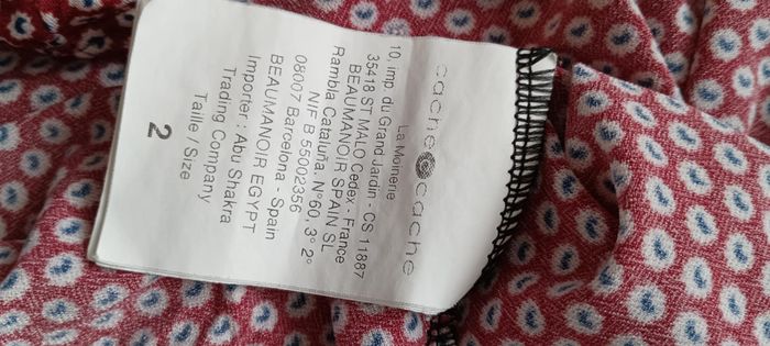 Blouse imprimée col V manches 3/4 "Cache Cache" Taille 2 - photo numéro 5