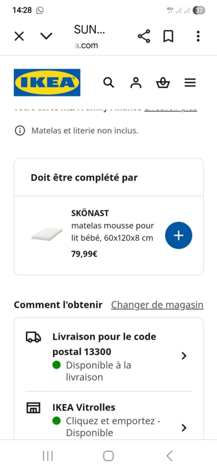 Lit bébé + tour de lit + draps housse ×2 + matelas - photo numéro 4