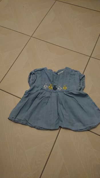 Blouse jean manches courtes