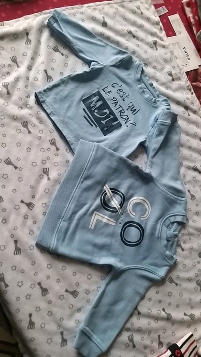 Pull neuf + tee-shirt manche longue 6 mois gémo