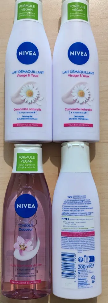 Lot 4 produits Nivea 200 ml pour le visage