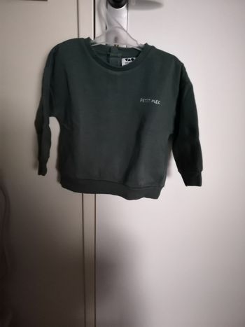 Sweat avec message brodé Petit mec (Vert) 12 mois (74 cm) Tape à l'Oeil