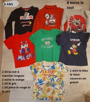 Lot de t shirts garçon 6 ans