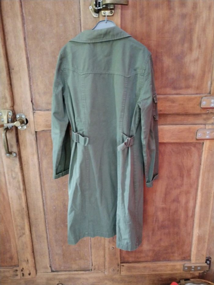 Veste longue en toile kaki - photo numéro 4