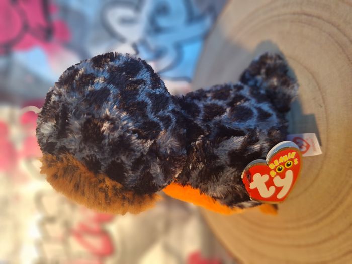 Peluche de collection Ty Beanie Midnight the Orange et Green Owl - photo numéro 3