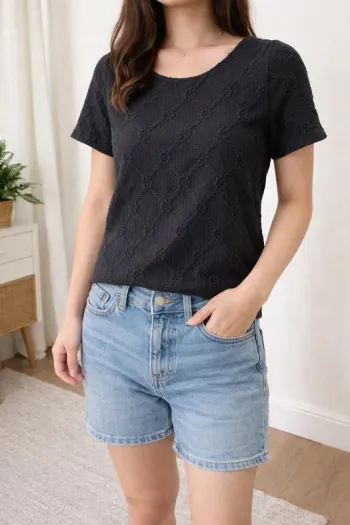 🖤 Top noir texturé – Élégant & facile à porter 🖤 - Vero moda - Taille S