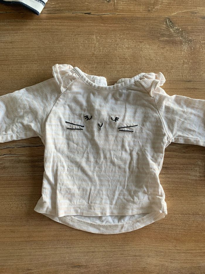 Lot de 6 tee-shirts manches longues fille 1 mois - photo numéro 6