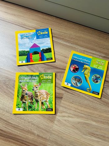 Lot de 3 livres enfant Apprentissage Arabe National Geographic Arc Edition