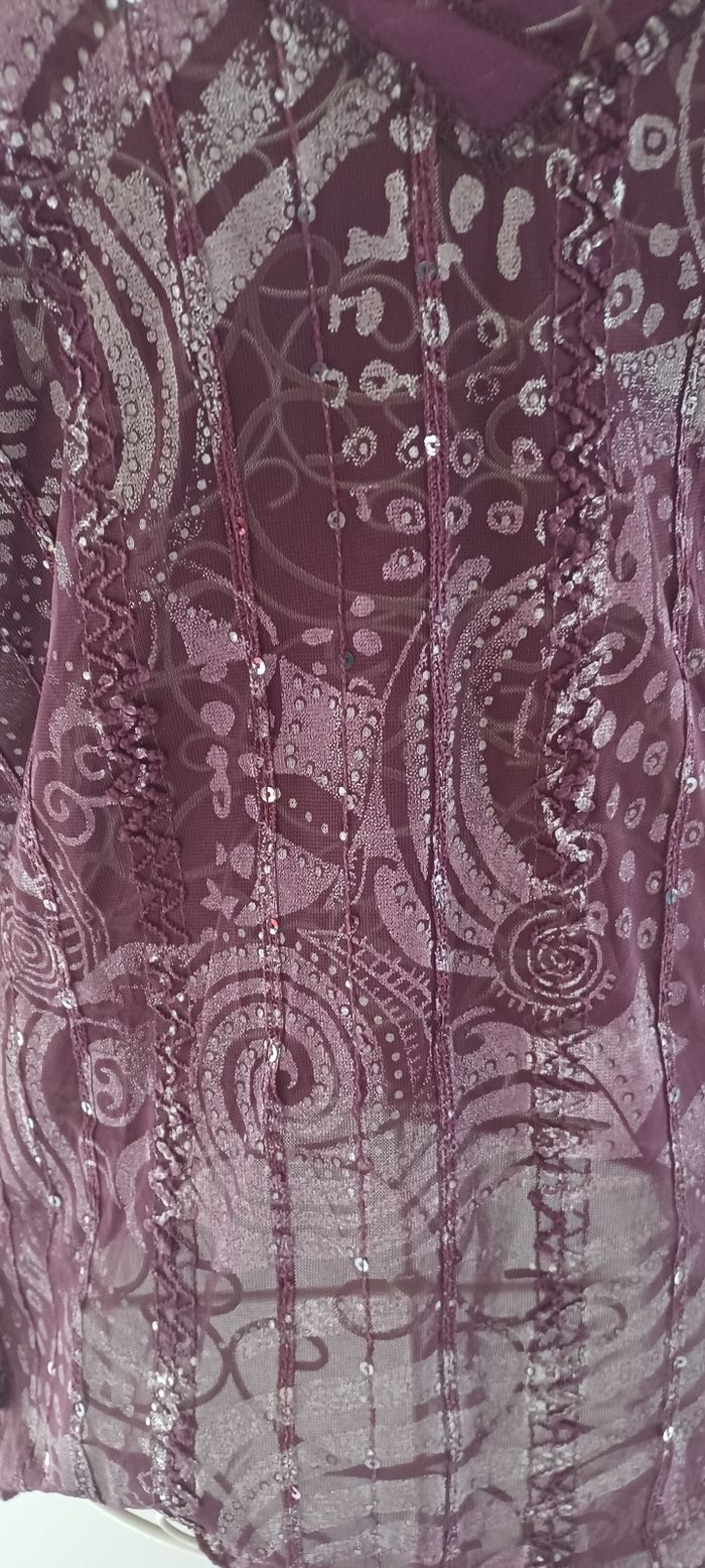 Blouse bordeaux Noël - photo numéro 2