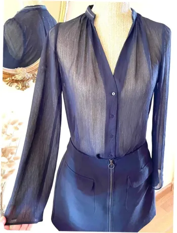 Sublime blouse chemise manche longue noir fluide Zara taille XS