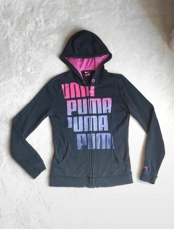 Gilet zippé à capuche Puma 40 femme noir rose et violet