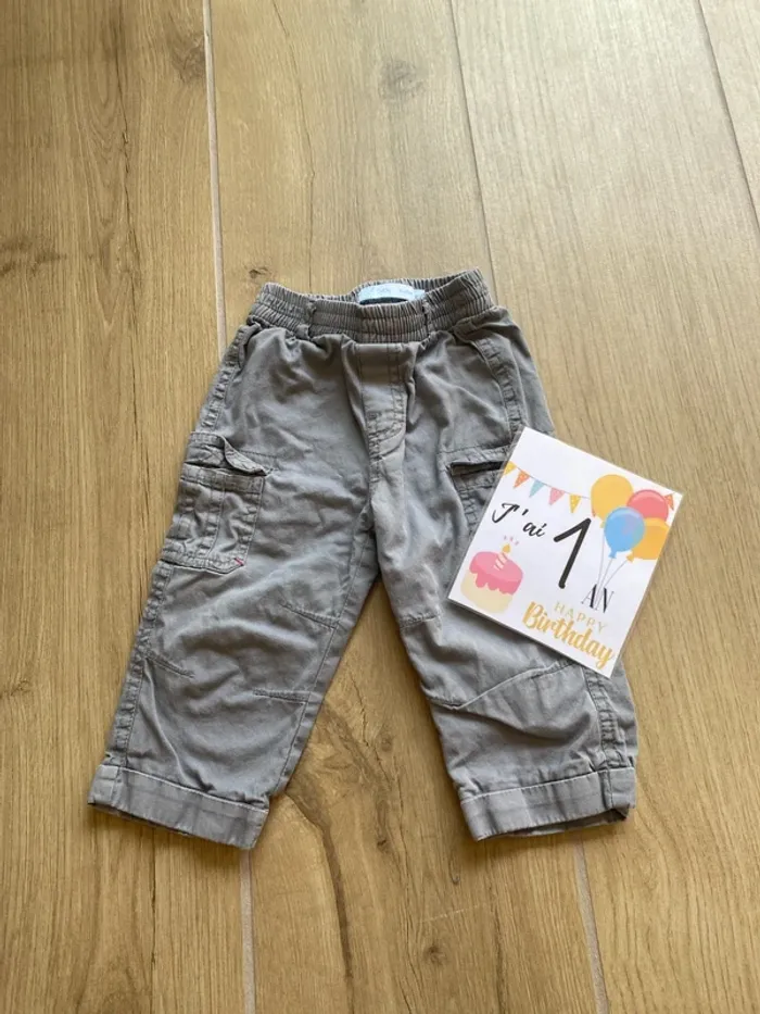 Pantalon cargo gris Gemo 12 mois